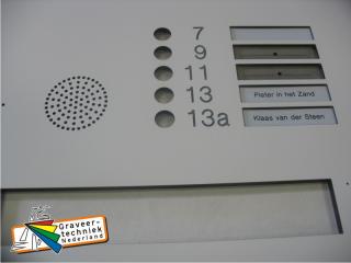 Beltableau bedieningspaneel trespa brievenbus